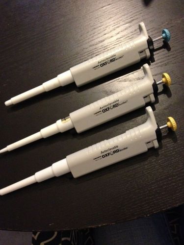 Lot Of 3 Oxford Benchmate Nichiryo Pipette 2/20 10/100 100/1000 Autoclavable