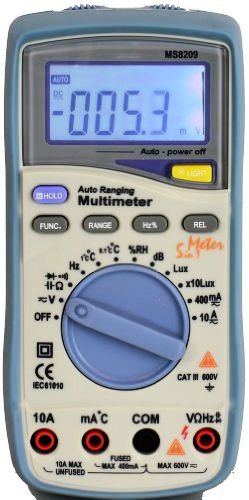 RTE MS8209 Sinometer 5-in-1 multimeter Lux, Sound Level, Humidity,Temperature,