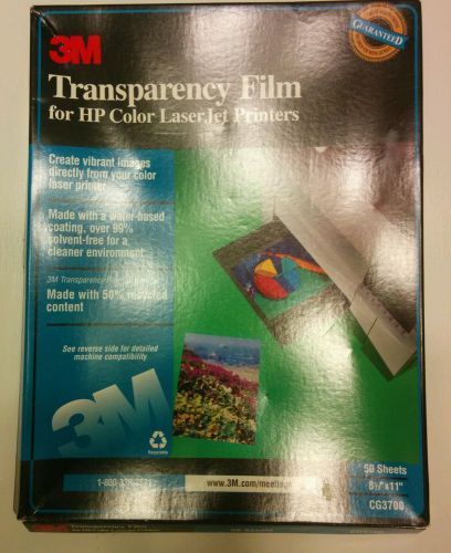 3M CG3700 TRANSPARENCY FILM FOR COLOR LASER PRINTERS: 21 Sheets