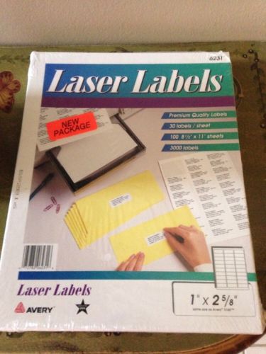 3000 Avery 5160 6231 Easy Peel Address Labels White Laser 1&#034; x 2 5/8&#034; 100 sheets
