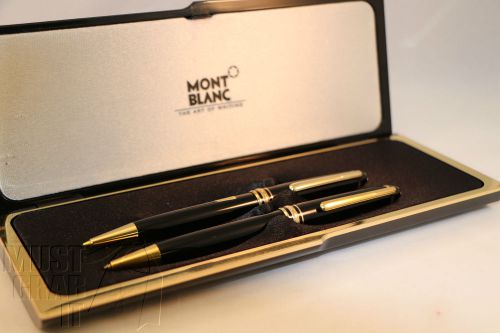 Montblanc Meisterstuck 1642 Ballpoint Pen/Pencil Set, Black w/Gold Trim