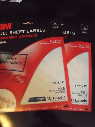 3M Full Sheet Labels - Permanent Adhesive Clear