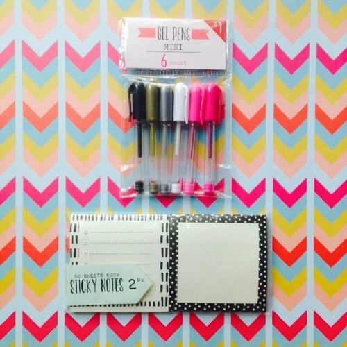 Vintage Target Stationary Lot, Page Flags, Mini Gel Pens &amp; Sticky Notes, Planner