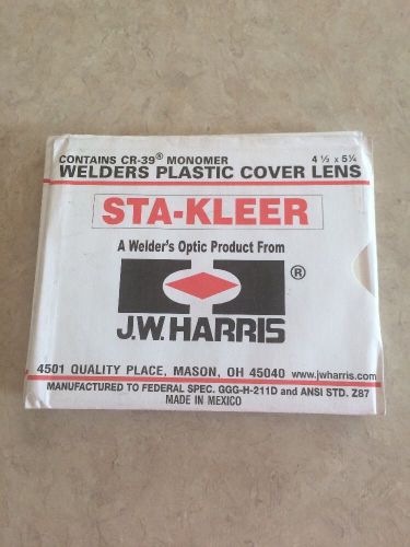 Sta-Kleer Welders Plastic Cover Lens   4 1/2 X 5 1/4 Lot of 5 J.W. Harris