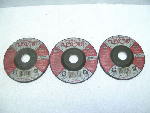Three Flexovit 4 1/2&#034; X 1/4&#034; X 7/8&#034; Grinding Disc Type 27 #A1236 Stainless Metal