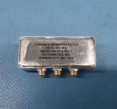 144 x tunable band pass filter 340-470 mhz  filtronetics fn-2678 for sale