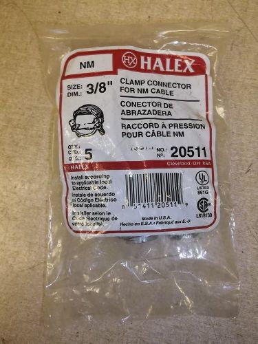 NEW Halex 20511 3/8&#034; Clamp Connector for Nonmetallic Cable, Lot of 5