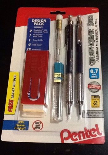 Pentel graphgear 500 0.7mm mechanical drafting pencil design pack lead eraser for sale