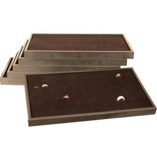 6 72 slot black ring display box trays case fixture for sale