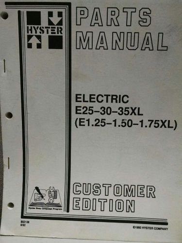 Hyster forklift parts manual model e25-35xl for sale