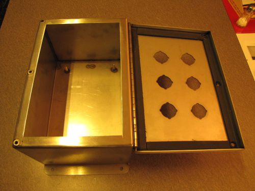 Stainless Steel Electrical Box enclosure station 6 pushbutton 30mm 8&#034;_11.5&#034;_6.5&#034;
