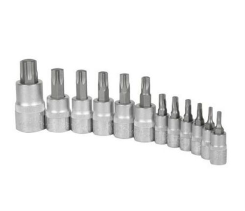 Sunex Tools 12-Piece Driver Socket Set Chrome Vanadium Steel Hand Tool Long Life