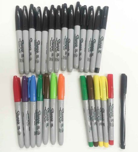 Lot of 35 Sharpies Markers Sharpy Sharpys Assorted Colors