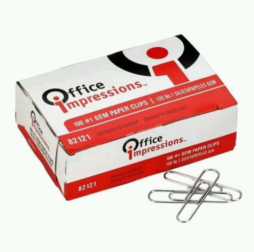 Office Impressions Paper Clips No 1 Size 100 ct Smooth Finish - 5 pack