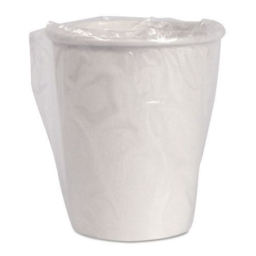 Wrapped Single-Sided Poly Paper Hot Cups, 10oz, White, 24/Bag, 20 Bags/Carton