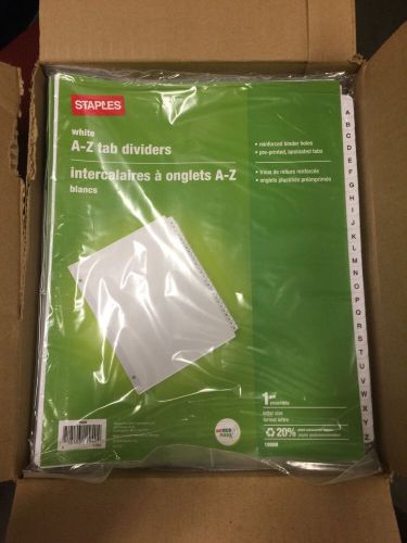 New Staples Preprinted Divider Tabs A-Z 14038 19099 Case Of 12 Packs