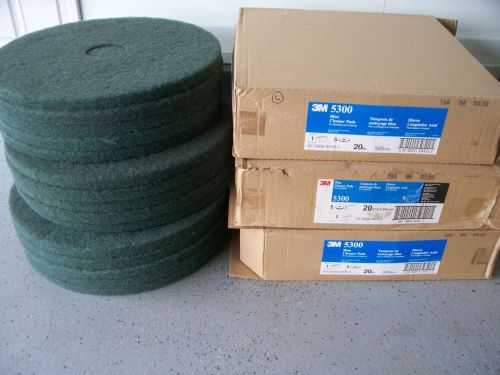 3  BOXES OF 5 (TOTAL 15) 3M 5300 &amp; 3M 3100- 20&#034; Cleaner Pads 175 to 600 RPM