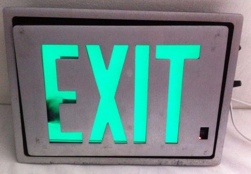 Lithonia signature series recessed green exit sign flourescent hardwired vintage for sale
