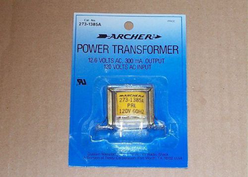 New Radio Shack Archer Power Transformer 12.6V 300mA pc mount terminals 12 volts