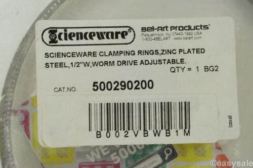 Bel-art scienceware 500290200 zinc plated steel clamping rings worm drive 1/2&#034; for sale