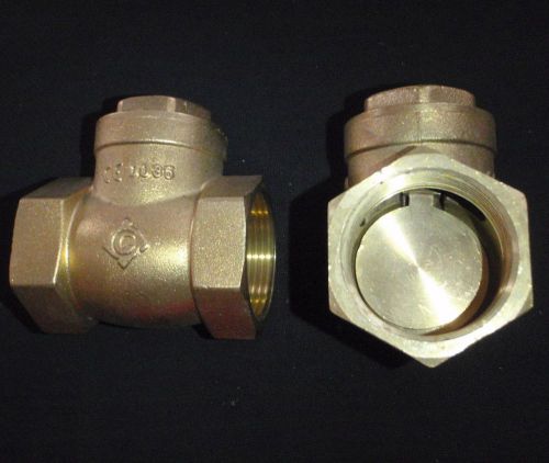 Brass bronze check valve 1 1/4&#034; npt flow swing gated for sale