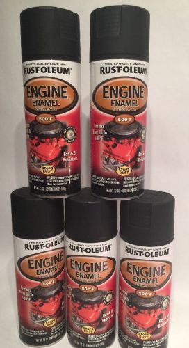 5 Cans Rust-Oleum Automotive Engine Enamel Spray Paint High Temp GLOSS BLACK (B4