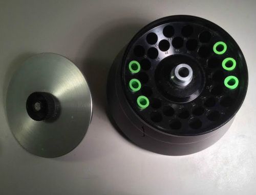 BECKMAN JA-20.1 CENTRIFUGE ROTOR W/LID + 6 Green Tubes Adapters