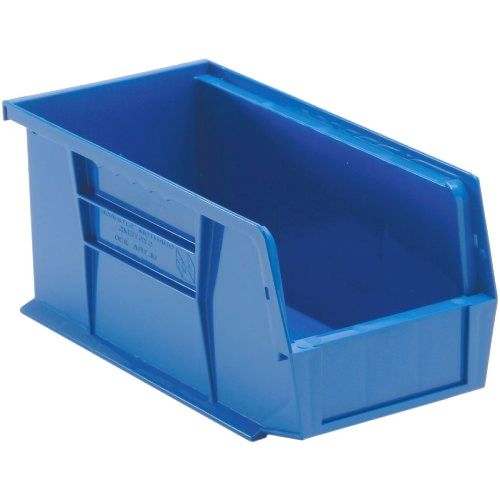 Extra Thick Stackable Bin Plastic Blue Storage Parts Utility Garage Shop 12 Pack