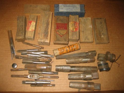 Vintage Machinist Tools Taps Dies Wood Boxes Some Unused Pratt &amp; Whitney