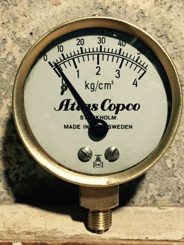 Vintage Brass Pressure Gauge From Stockholm Sweden, Steampunk, Antique, Steam