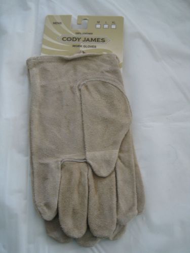 CODY JAMES 100% LEATHER Work Gloves-Tan-size large