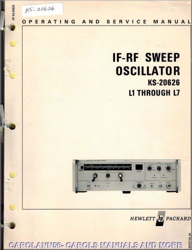 HP Manual KS-20626 IF-RF SWEEP OSCILLATOR
