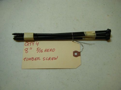 8&#034; TIMBER SCREWS OLYLOG BLACK (Lot of 4)