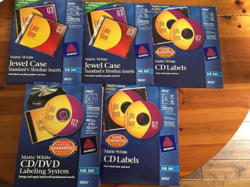 Avery Labeling System Jewel Case Insers Cd Labels Lot