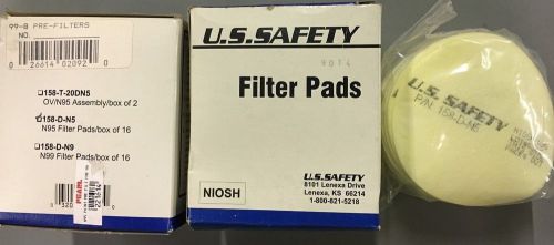 US SAFETY  FILTER PADS 158-D-N5 LOT OF 2 BOXES 16 IN EACH 99-8 PAINT PRE FILTERS