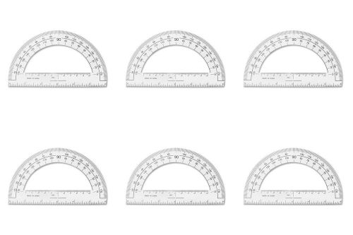 Sparco Plastic Protractor 6-Inch Long Clear (SPR01490) 6 Packs