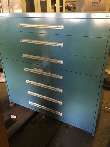 Stanley Vidmar Blue  7 Drawer Modular Storage Cabinet 60&#034;x 59&#034;x 28&#034;