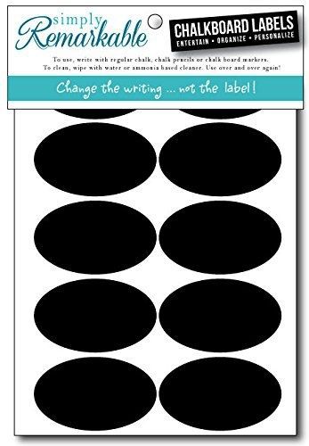 Simply remarkable reusable chalk labels - 30 oval shape 2.5&#034; x 1.5&#034; adhesive for sale