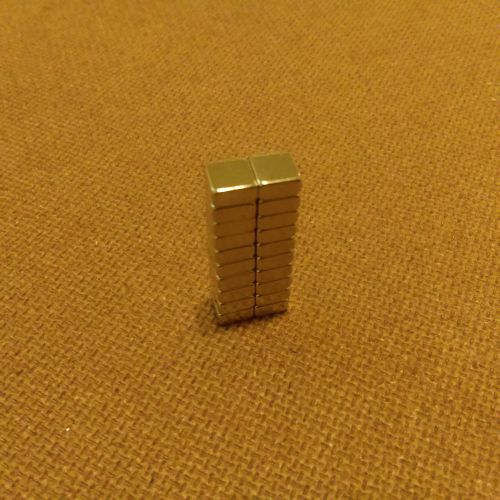 20 N45 Neodymium 1/4 x 1/4 x 1/8 inches Block/Bar Magnet.