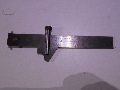 Vintage STARRETT NO.22-C 59 DEGREE DRILL POINT GAUGE WITH NO.604R 6&#034; RULE