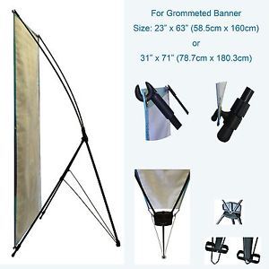 Banner Stand Adjustable Height for Grommeted Signs in 2 Sizes 23&#034;x63&#034; or 31&#034;x71&#034;