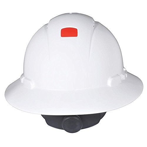 3M Full Brim Hard Hat H-801V-UV, 4-Point Ratchet Suspension, Vented and