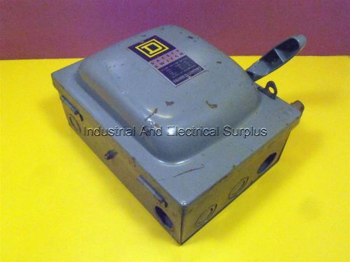 Square D Safety Switch Cat. no. HU-361 - 30 Amp. 600 VAC. 250 VDC. With Lock Out