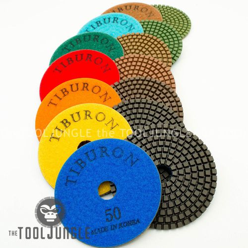 Diamond Polishing Pads 4 inch Set with Backer Made in Korea 3.2mm Thick Granite