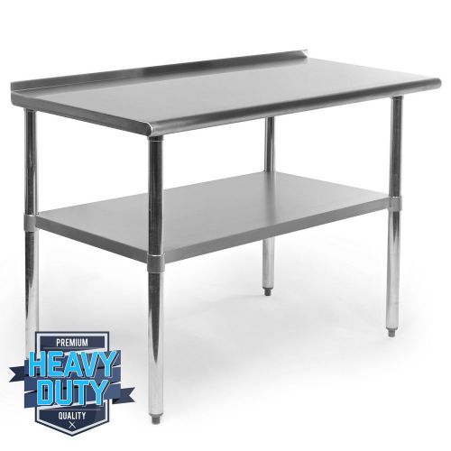 Stainless steel kitchen restaurant work prep table with backsplash - 24&#034; x 48&#034; for sale