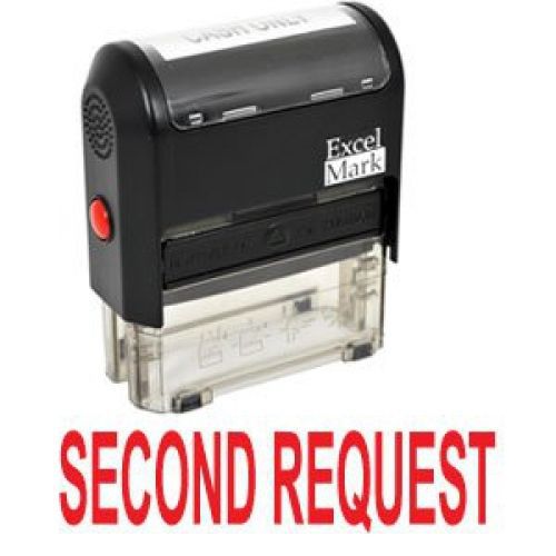 ExcelMark SECOND REQUEST Self Inking Rubber Stamp - Red Ink (42A1539WEB-R)