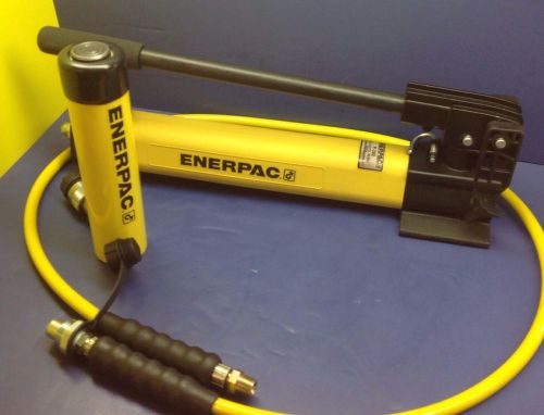 Enerpac rc-106 hydraulic cylinder set 10 tons, 6-1/8in. stroke p392 pump 6&#039; hose for sale