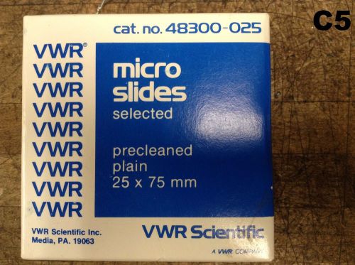 NIB VWR Scientific Micro Slides 1/2 GR 25 x 75mm 1mm Thick Cat No 48300-025