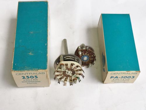 2 New Centralab 2505 PA-1003 Rotary Switch Circuit Steatite Non-Shorting 2 Pol