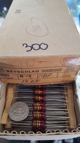 Lot of 20 Vintage Beyschlag Carbon Film Resistor NOS 150k Ohm 5% (new old stock)